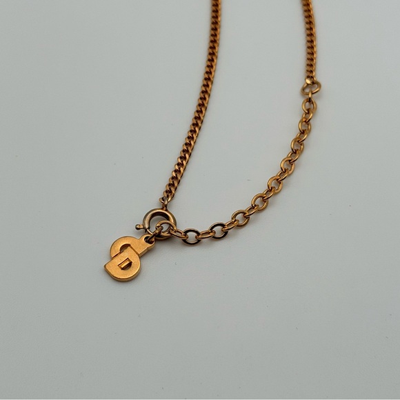 Christian Dior Vintage CD Medallion Necklace Gold - Picture 4 of 5